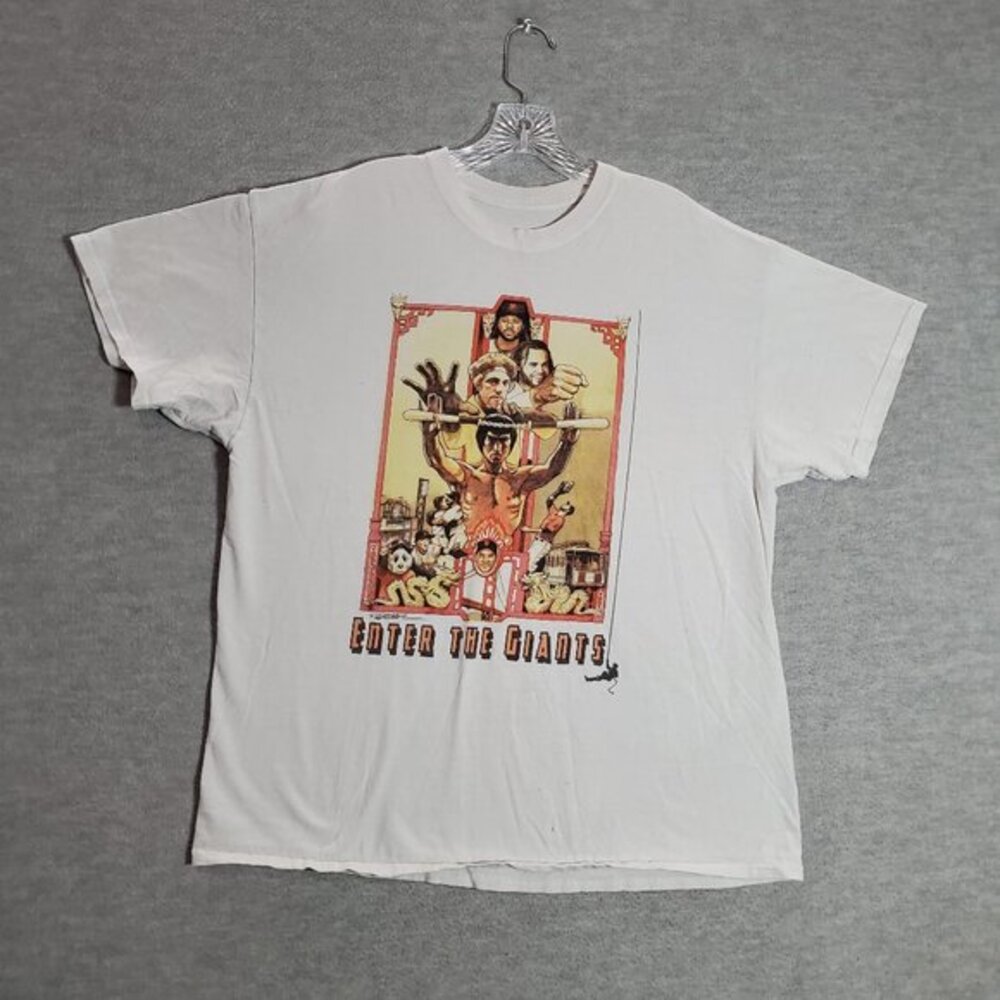 Enter The Dragon Bruce Lee Men Shirt Large‎ White Giants Graphic Crew Neck READ